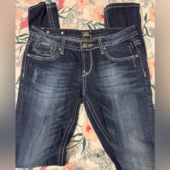 ReRock for Express Skinny Jeans long length dark blue EUC - Picture 7 of 10